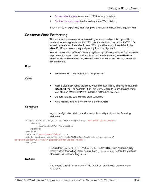 Ektron® eWebEditPro Developer's Reference Guide