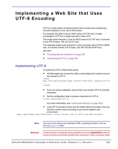 Ektron® eWebEditPro Developer's Reference Guide