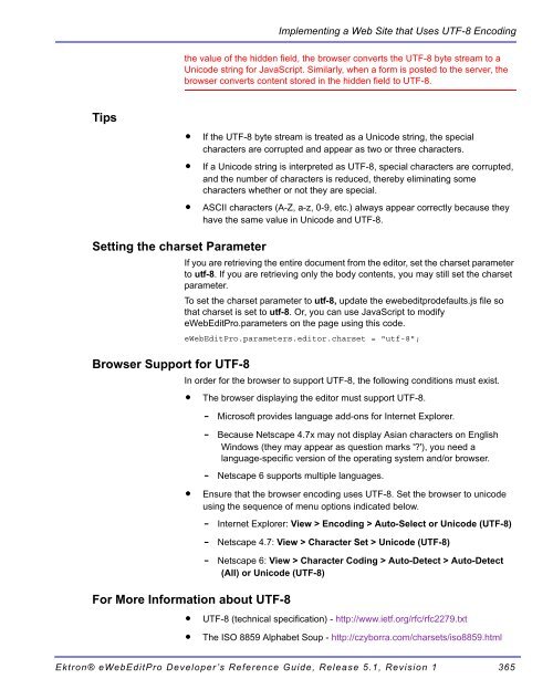 Ektron® eWebEditPro Developer's Reference Guide