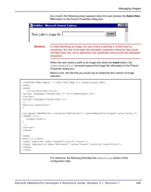 Ektron® eWebEditPro Developer's Reference Guide