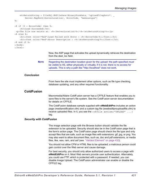 Ektron® eWebEditPro Developer's Reference Guide