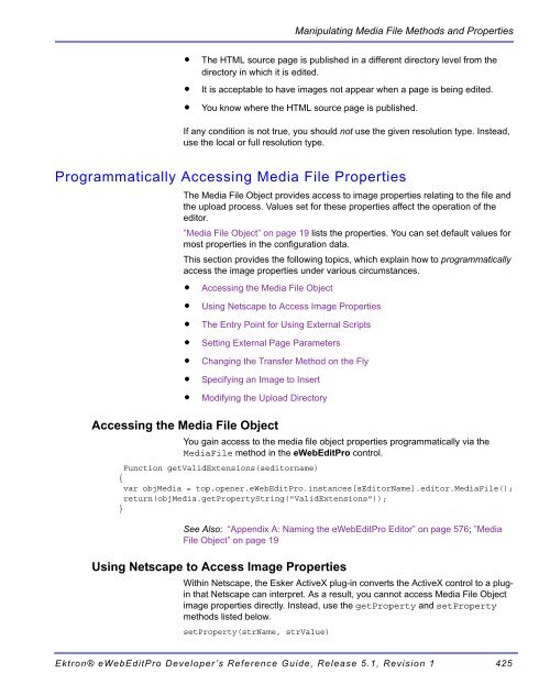 Ektron® eWebEditPro Developer's Reference Guide