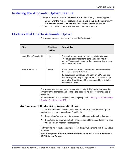 Ektron® eWebEditPro Developer's Reference Guide