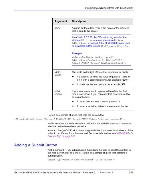 Ektron® eWebEditPro Developer's Reference Guide