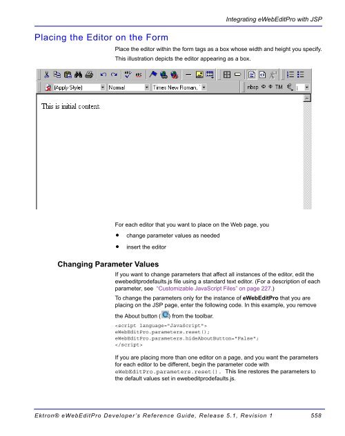 Ektron® eWebEditPro Developer's Reference Guide