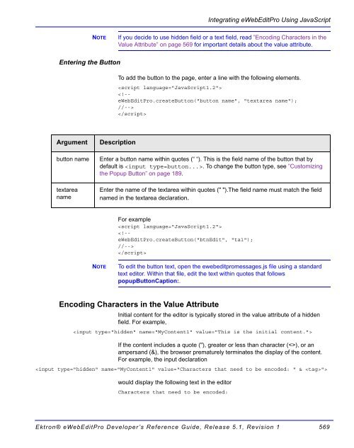 Ektron® eWebEditPro Developer's Reference Guide