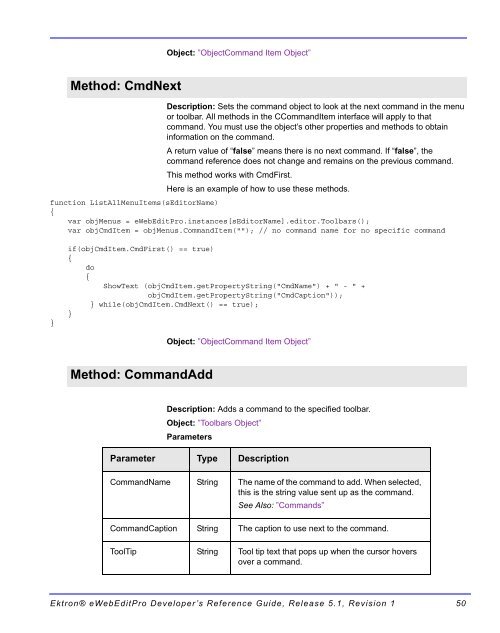 Ektron® eWebEditPro Developer's Reference Guide