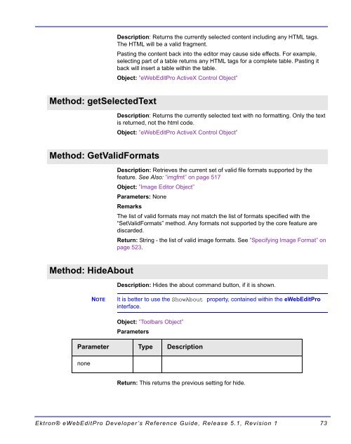 Ektron® eWebEditPro Developer's Reference Guide