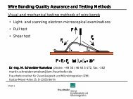 Wire Bonding Wire Bonding Quality Assurance Quality Assurance ...