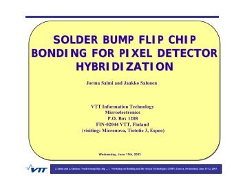 solder bump flip chip bonding for pixel detector hybridization