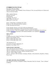 CURRICULUM VITAE Suzanne Preston Blier - Department of ...