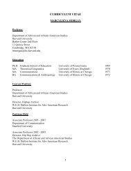 CURRICULUM VITAE - Department of African and African American ...