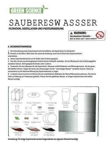 Green Science Sauberes Wasser - Vireo.de