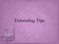 Debriefing Tips