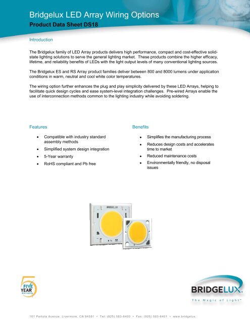 Bridgelux LED Array Wiring Options