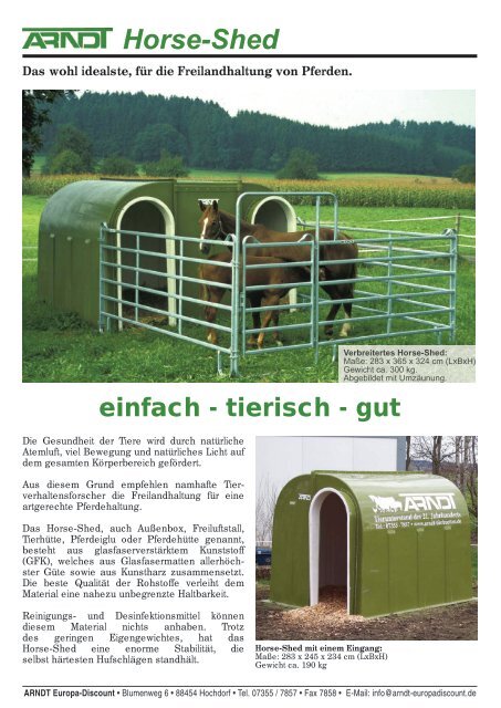 Horse-Shed - ARNDT Europa-Discount