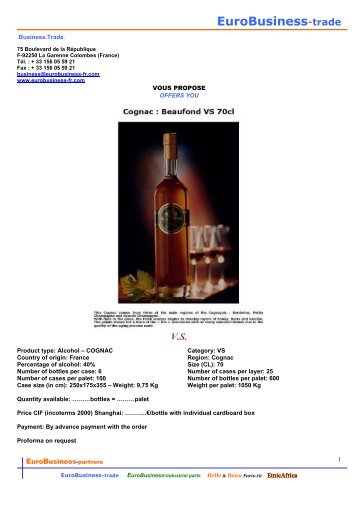 Cognac BEAUFOND - EuroBusiness-partners