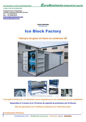 Machine a glace Ice Block Factory - EuroBusiness-partners