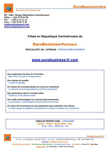 sarl sapcite - EuroBusiness-partners