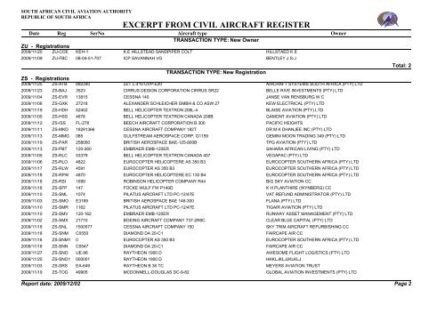 ZS Nov 09.pdf - Civil Aircraft Registers of the World Blog