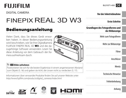 Handbuch FINEPIX Real 3D W3 - Digitalkameras