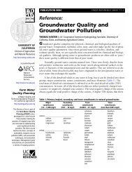 Groundwater Quality and Groundwater Pollution