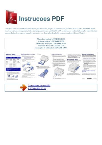 Manual do usuário LEXMARK E330 - INSTRUCOES PDF