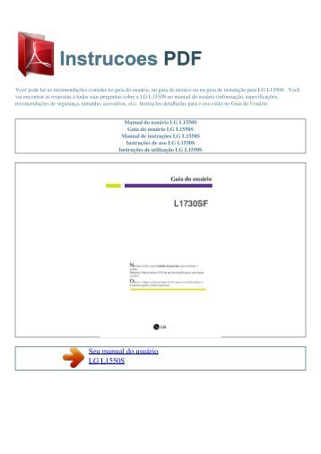 Manual do usuário LG L1550S - INSTRUCOES PDF