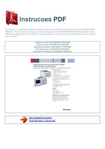 Manual do usuário TEKTRONIX TDS2024B - INSTRUCOES PDF