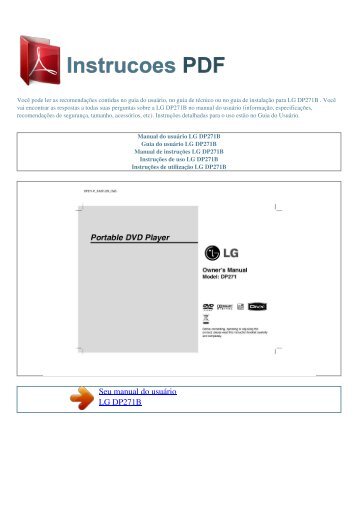Manual do usuário LG DP271B - INSTRUCOES PDF