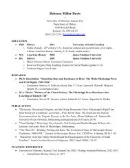 Rebecca Miller Davis - College of Arts and Sciences - University of ...