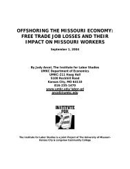 Offshoring the Missouri Economy - University of Missouri - Kansas City