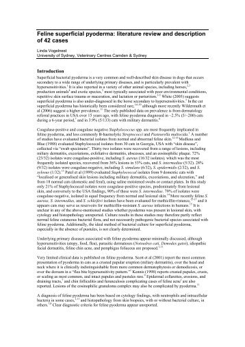 Feline superficial pyoderma: literature review and description of 42 ...