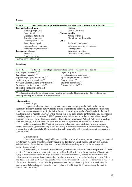 Azathioprine and chlorambucil: mechanism of action and use in ...