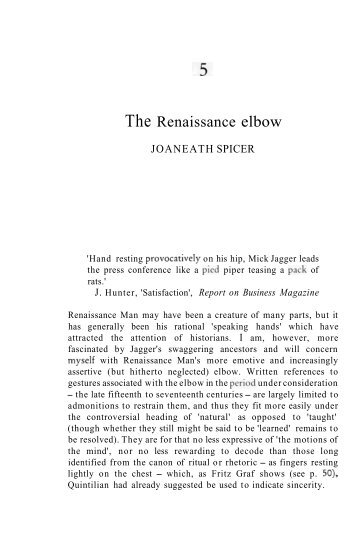 The Renaissance elbow - Keur der Wetenschap