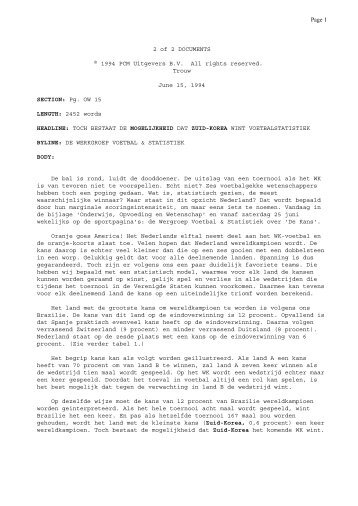 Page 1 2 of 2 DOCUMENTS © 1994 PCM Uitgevers B.V. All rights ...