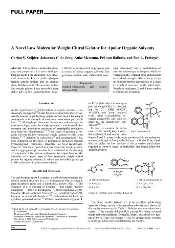 A Novel Low Molecular Weight Chiral Gelator for Apolar Organic ...