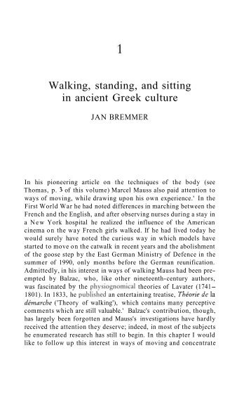 Walking, standing, and sitting in ancient Greek culture - Keur der ...