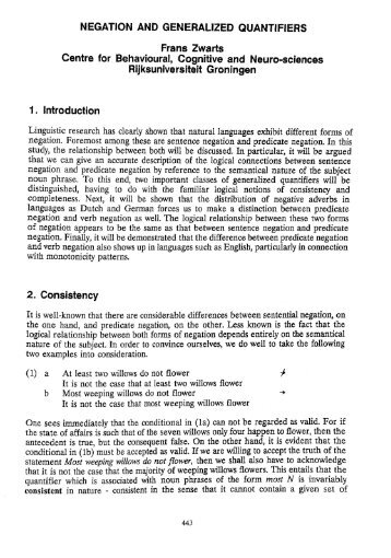 NEGATION AND GENERALIZED QUANTIFIERS Frans Zwarts ...