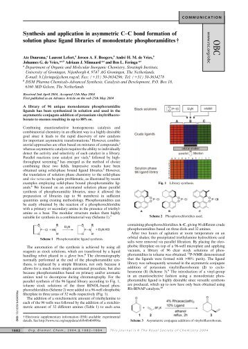 Synthesis and application in asymmetric C–C bond formation of ...
