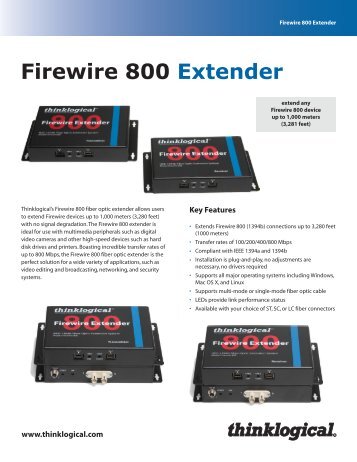 Firewire 800 Extender Datasheet - Thinklogical