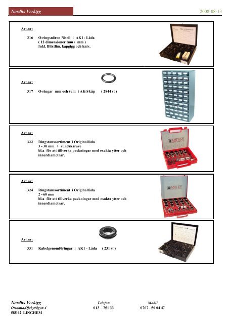 Sortimentskatalog - Nordhs Verktyg