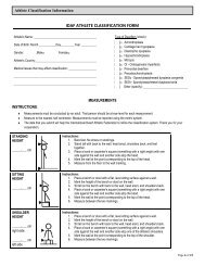 Classification Form - 2013 World Dwarf Games