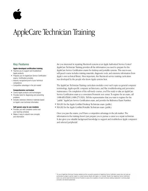 how to purchase applecare technician training