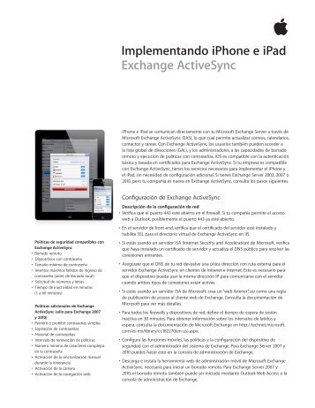 Implementando iPhone e iPad Exchange ActiveSync - Apple