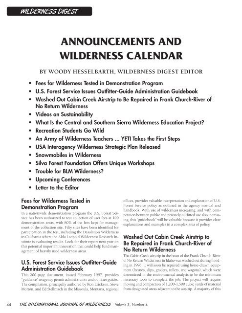 Download full PDF - International Journal of Wilderness