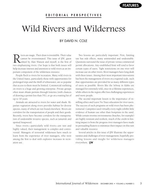 Download full PDF - International Journal of Wilderness