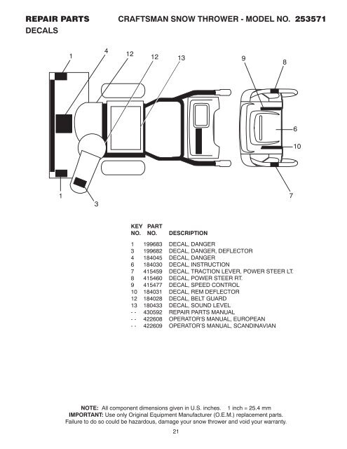 REPAIR PARTS MANUAL