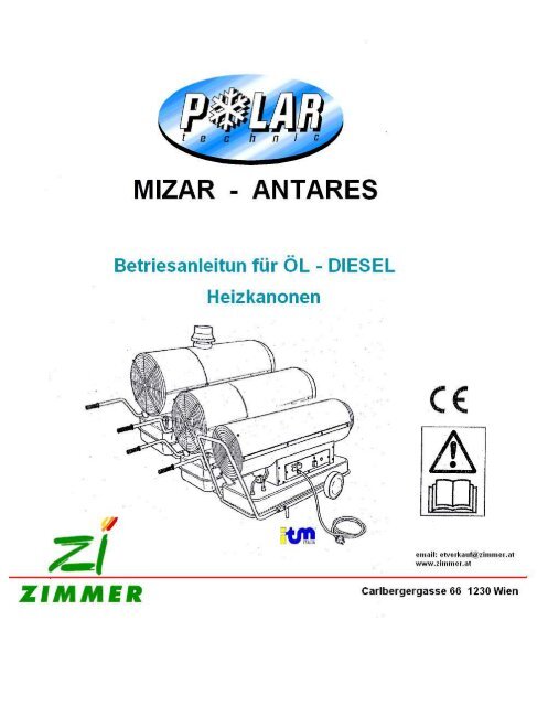 Page 1 ANTARES MIZAR Betriesanleitun für ÖL DIESEL ...