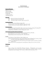 Curriculum Vitae - Wellesley College